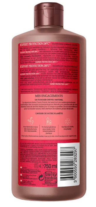 FRANCK PROVOST EXPERT PROTECTION 230°C Shampooing Professionnel Répare et Protège du Desséchement. Formule sans silicone pour un toucher cheveu naturel. 750.0 ml