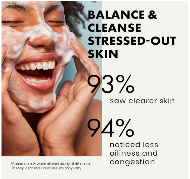 Nettoyant visage à l'acide salicylique - Acide salicylique + Niacinamide, Vitamine E et Thé vert, Nettoyant visage anti-acné pour femmes et hommes, Nettoyant visage pour un nettoyage en profondeur et un teint éclatant, Convient à tous les types de peau