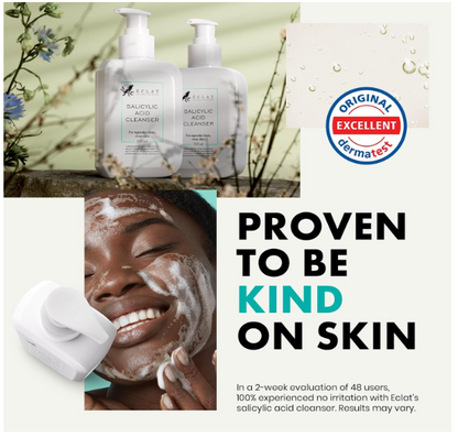 Nettoyant visage à l'acide salicylique - Acide salicylique + Niacinamide, Vitamine E et Thé vert, Nettoyant visage anti-acné pour femmes et hommes, Nettoyant visage pour un nettoyage en profondeur et un teint éclatant, Convient à tous les types de peau