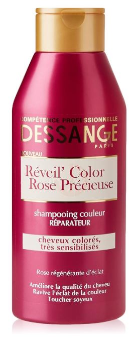 DESSANGE - Shampoing Couleur Réparateur Réveil' Color - Formule Enrichie En Rose Précieuse Régénérante - Ravive L'Éclat De La Couleur & Toucher Soyeux - Pour Cheveux Colorés Très Sensibilisés - 250 ml