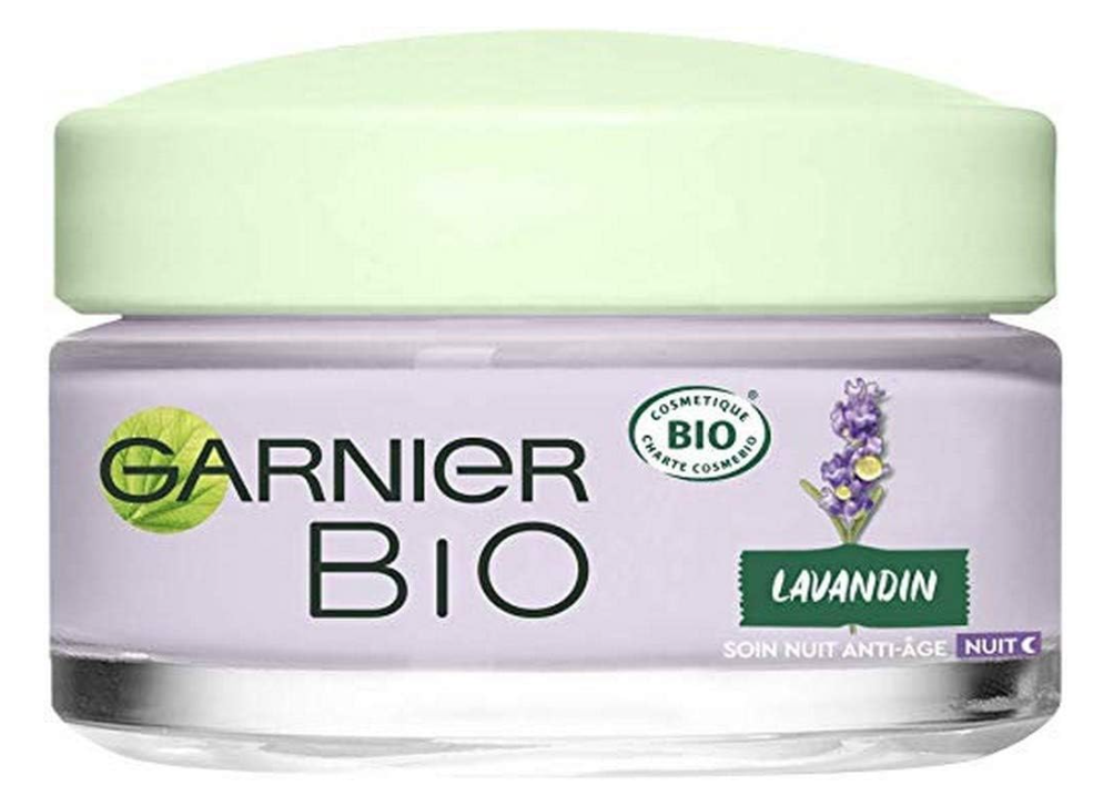 Garnier Bio - Crème de Nuit - Soin Anti-âge - Huile Essentielle de Lavandin Bio - Tous Types de Peaux, Même Sensibles - 50 mL
