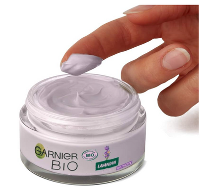 Garnier Bio - Crème de Nuit - Soin Anti-âge - Huile Essentielle de Lavandin Bio - Tous Types de Peaux, Même Sensibles - 50 mL