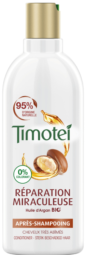 Timotei Après Shampoing à l'Huile d'Argan Bio Cheveux Abîmés – Unilever – 300 ml